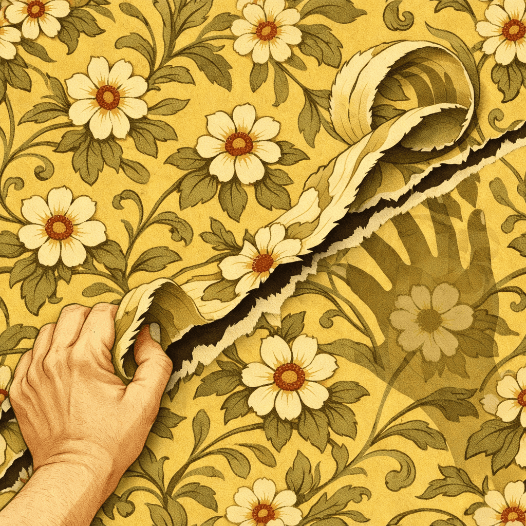 Fingers tearing the cursed pattern