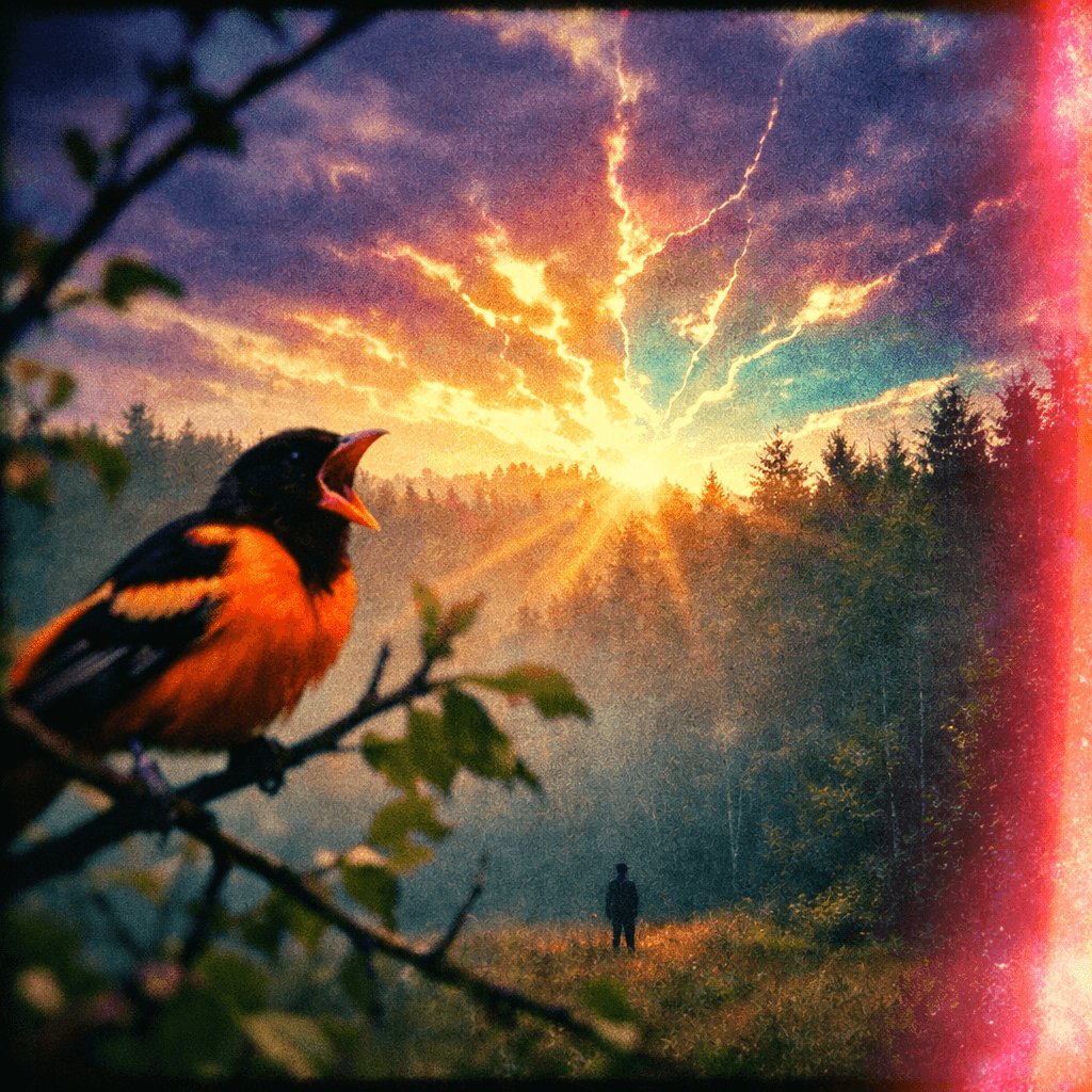 Ethereal Dawn Over Quivering Forest